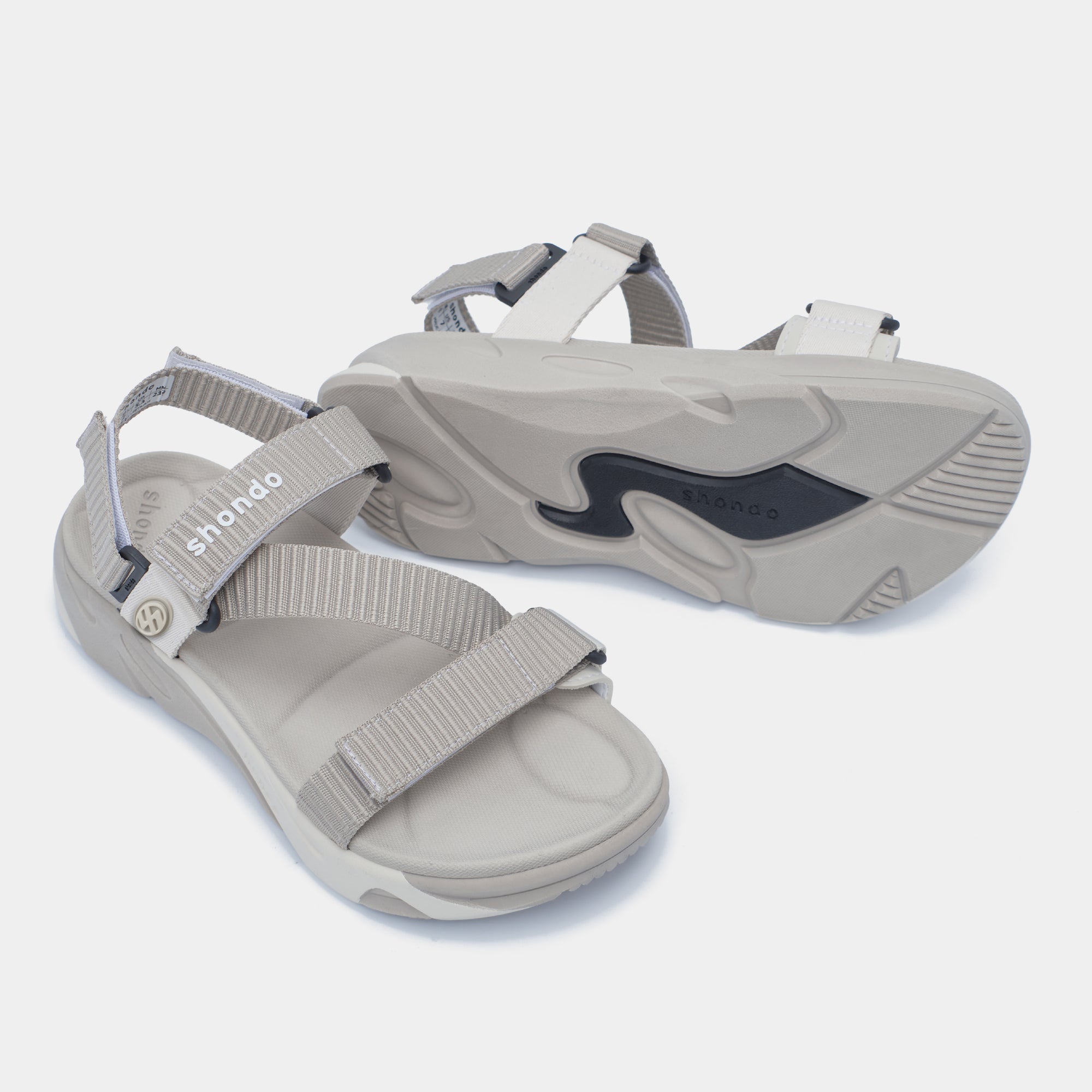 Sandal F8M quai chéo unisex nâu nhạt