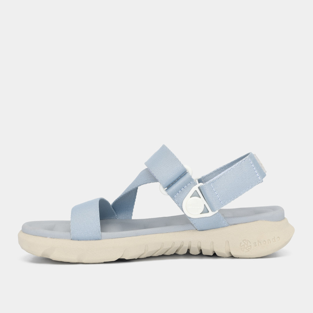 F6S blue swivel strap sandals