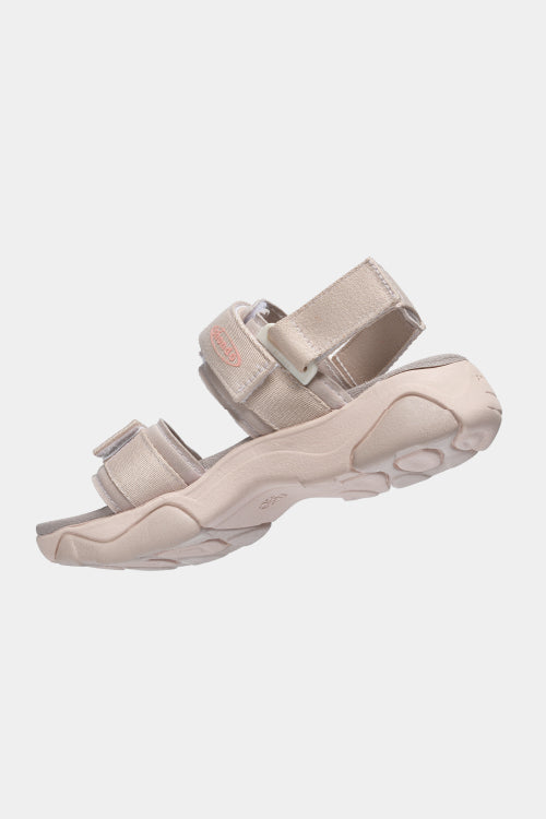 Girly women's sandals with pink brown elastic straps