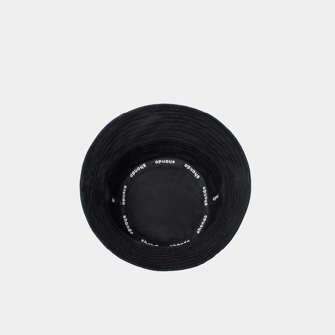Black shondo printed bucket hat