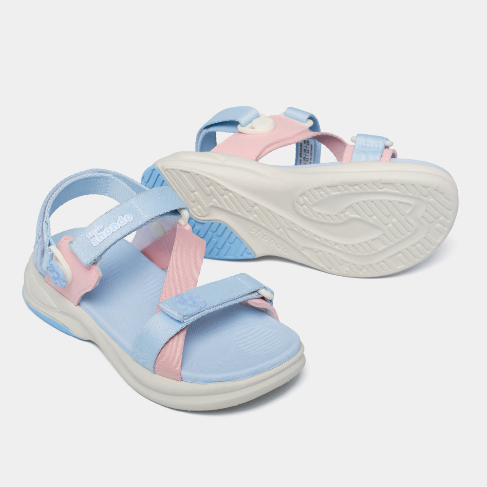 Sandal trẻ em Little 8 quai xoay xanh hồng