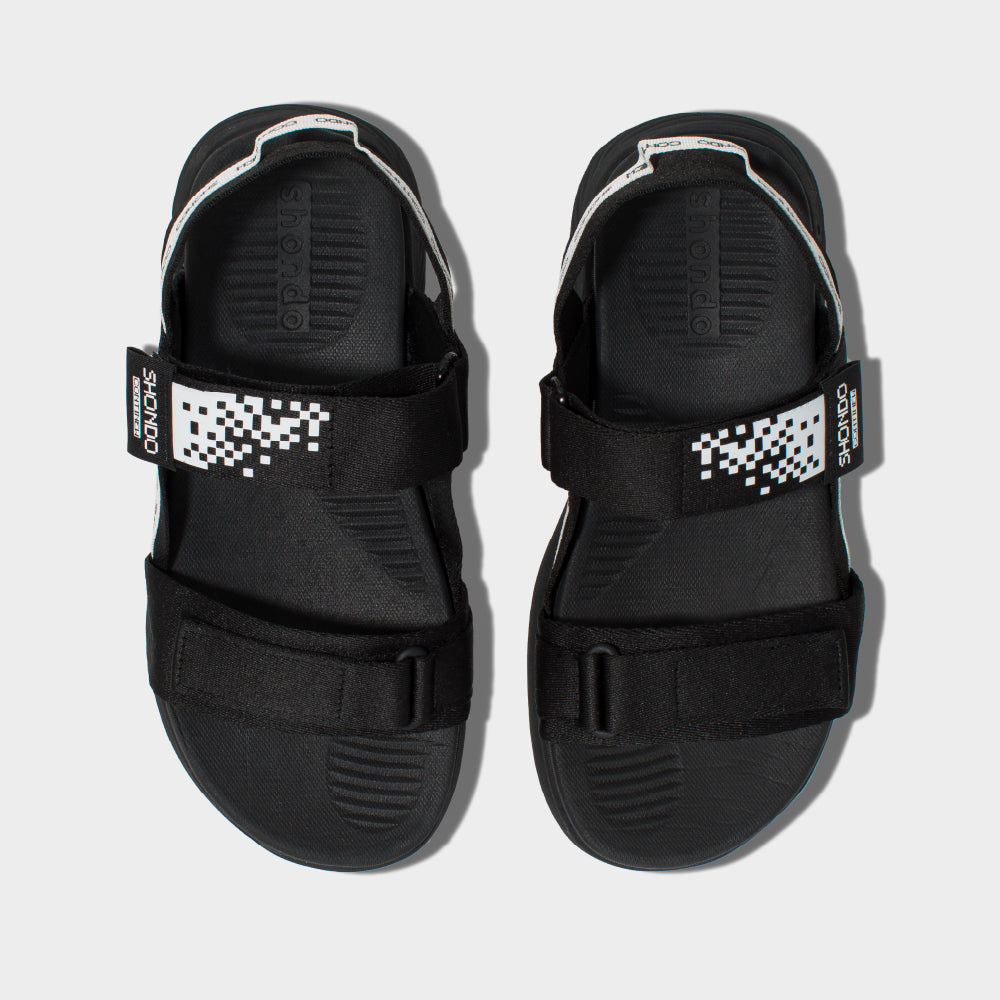 Sandals F7 Continew full đen hoạ tiết