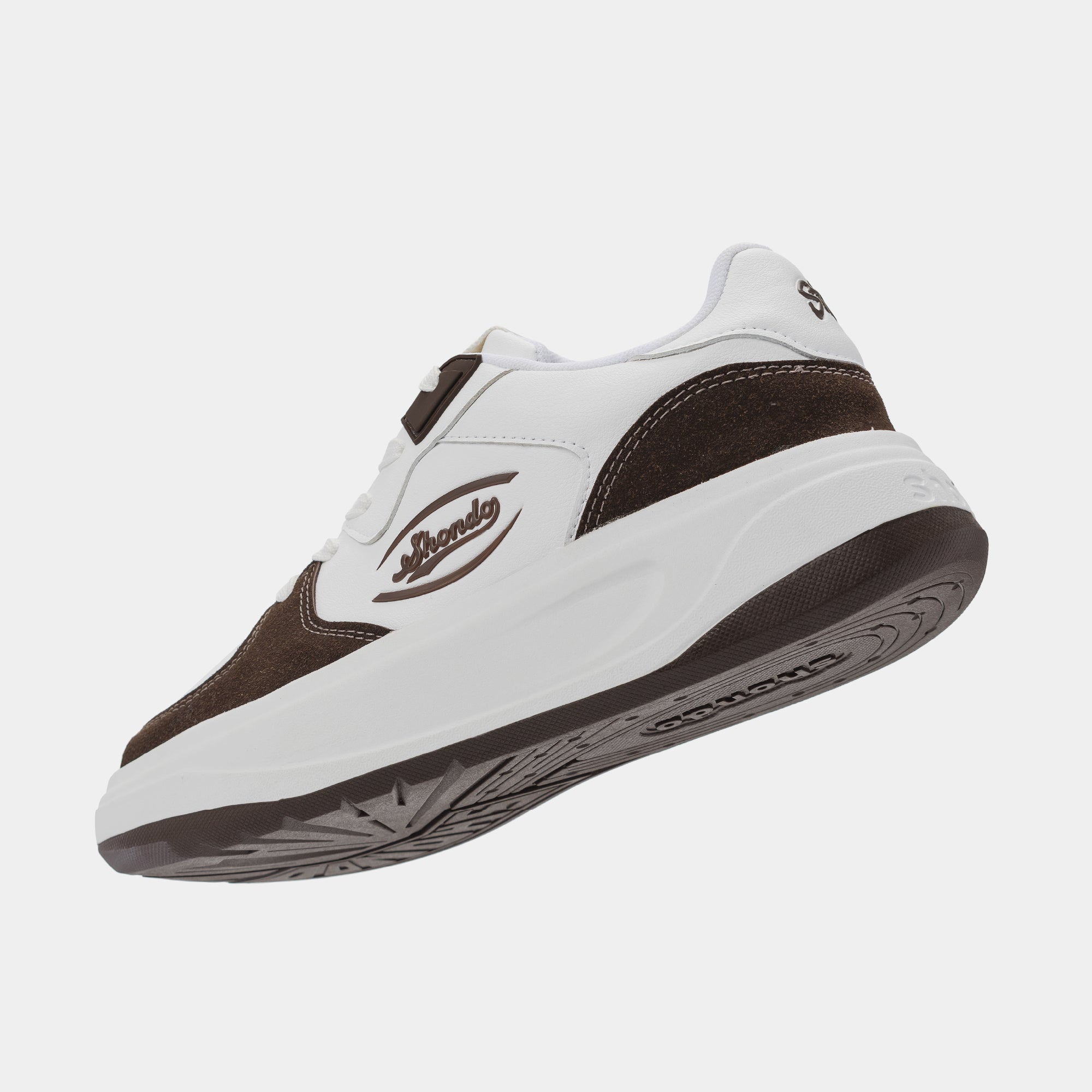 Giày sneaker Class 2 logo Shondo nam nữ trắng nâu