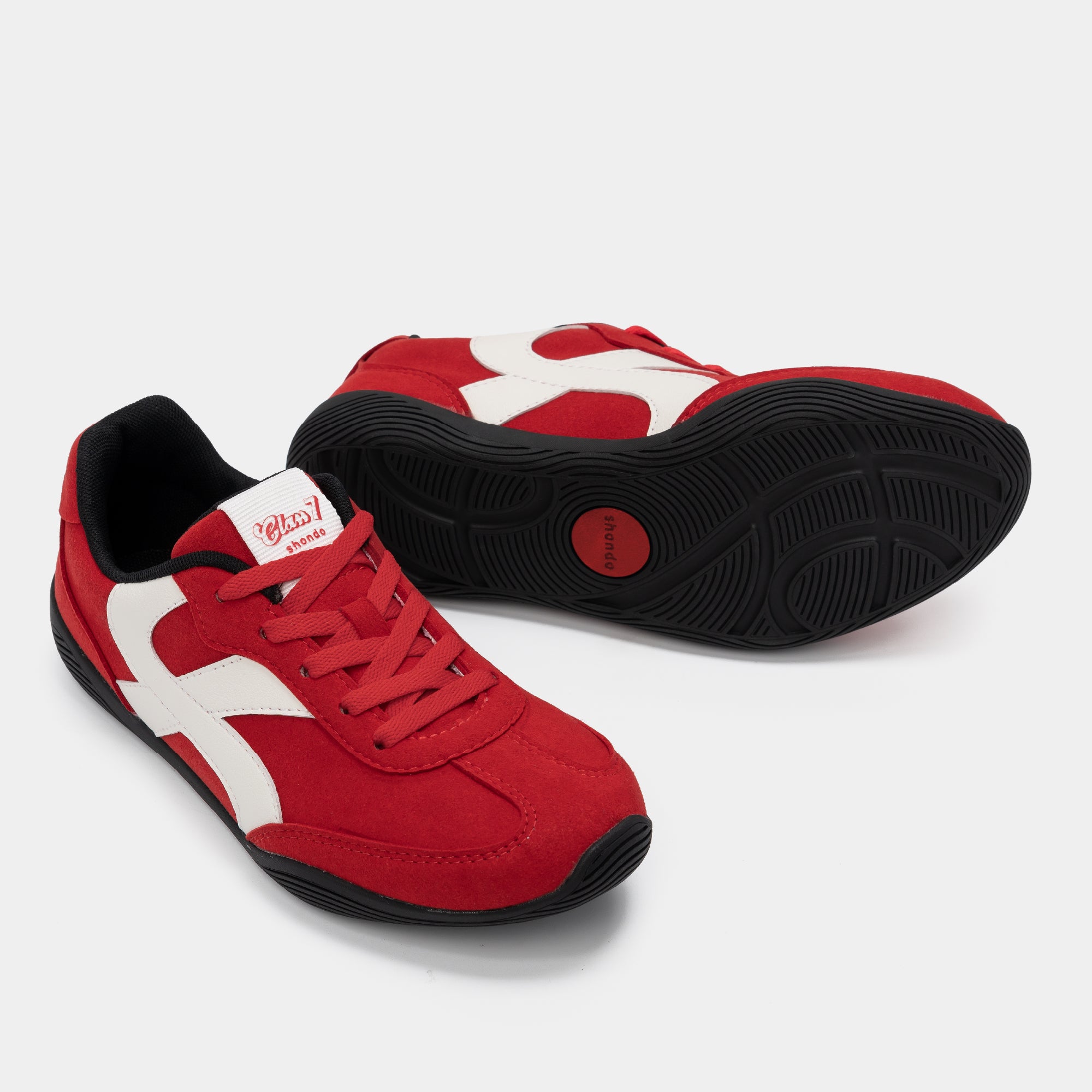 Giày Sneaker Shondo Class 7 Đế Thấp Unisex Màu Đỏ