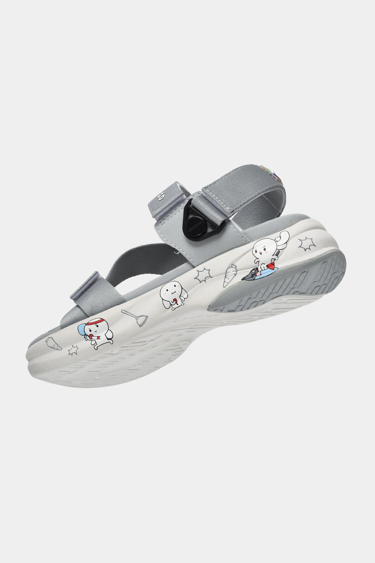 Sandal F8B T7M nam nữ khóa xoay xám