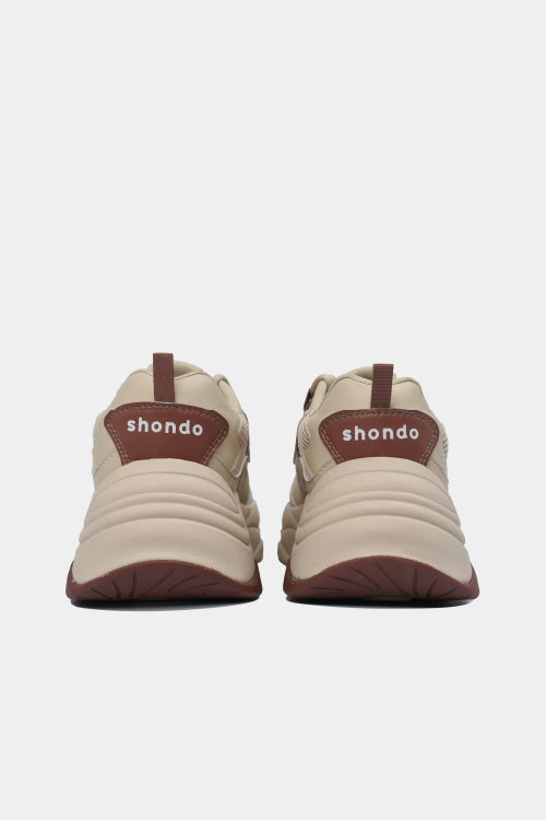 Chunky beige brown men's and women's sneakers