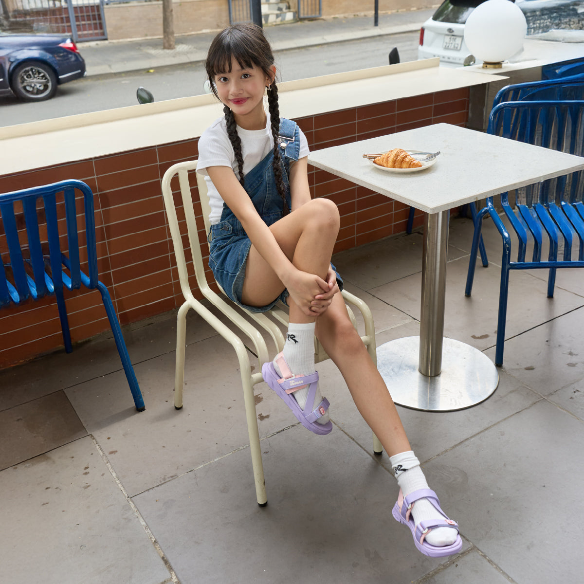 Sandal bé gái Little 6 capybara tím