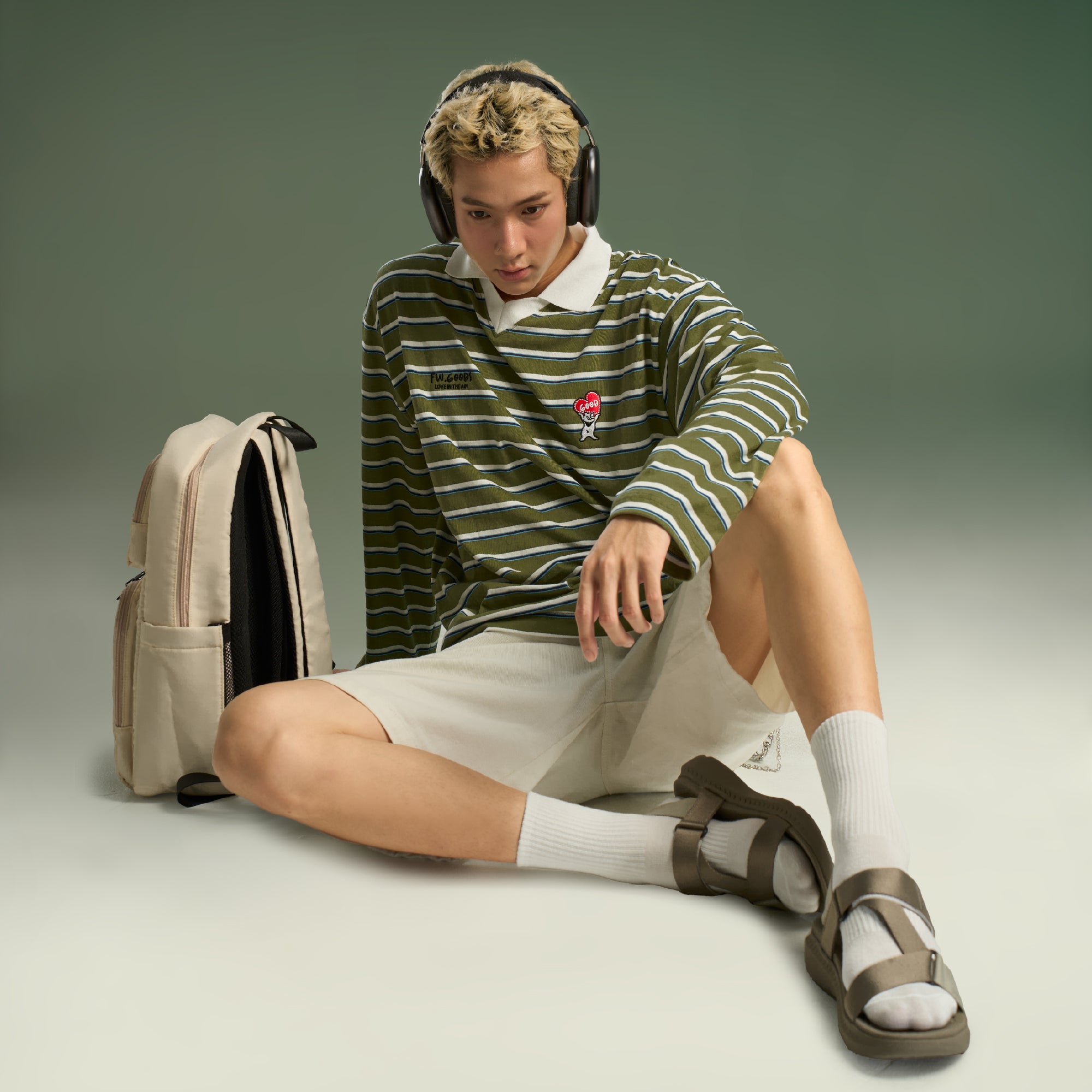 Sandal F7R quai chéo unisex rêu