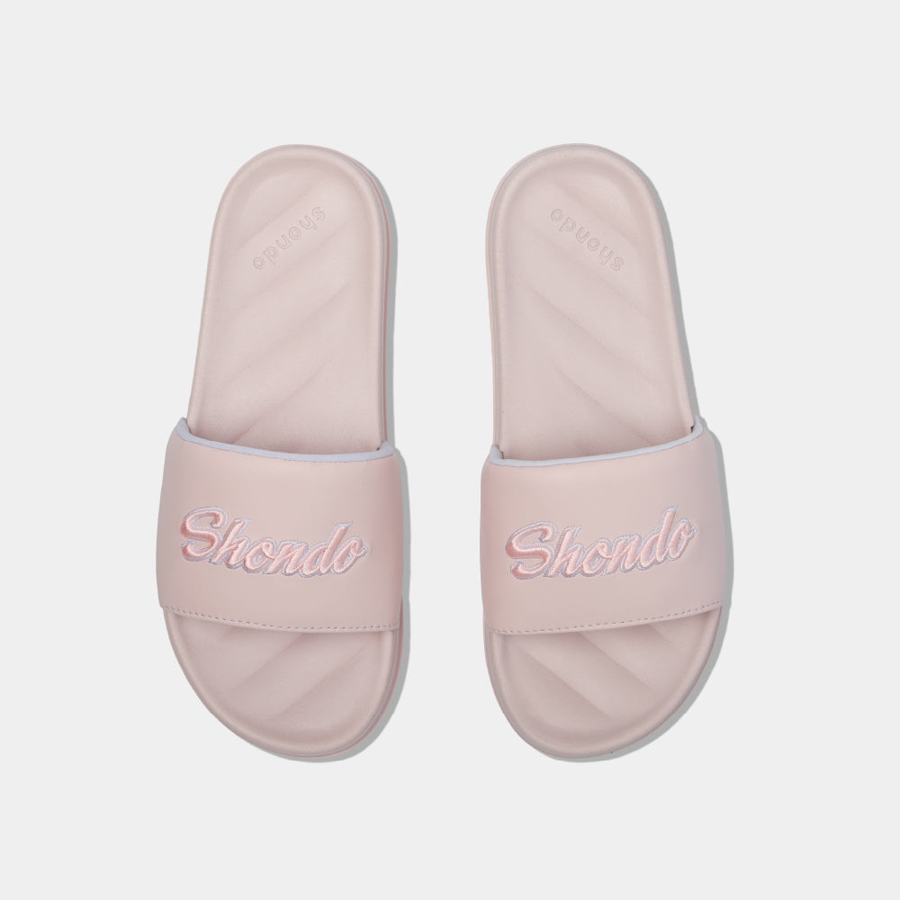 Dép quai ngang Trendy 2 thêu logo Shondo hồng