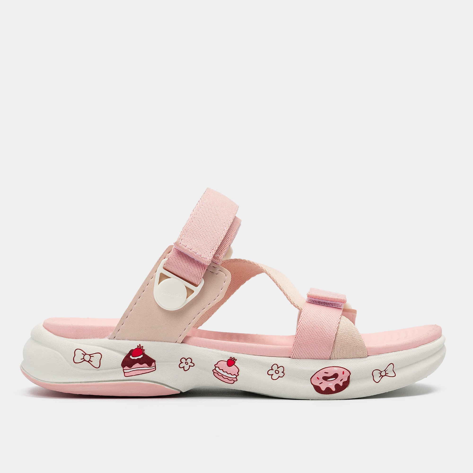 Sandal trẻ em Little 8 quai xoay hồng