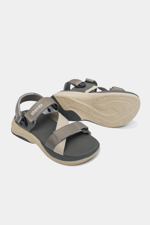 F8B men's and women's sandals with swivel strap, beige gray