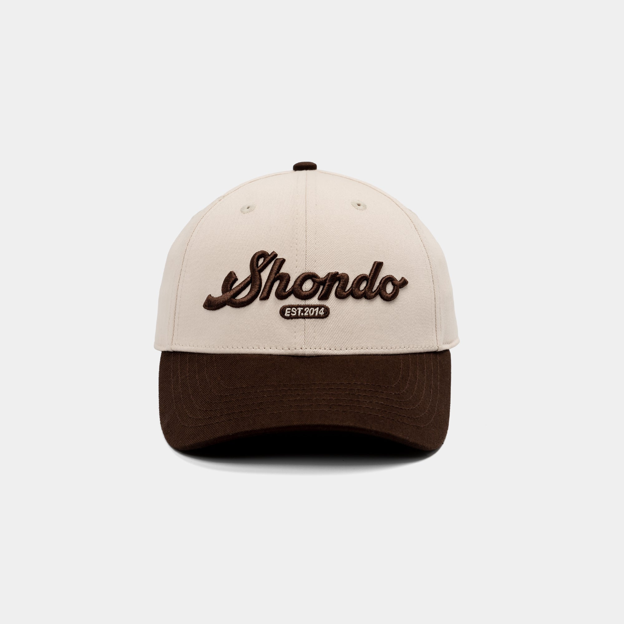 Nón lưỡi trai thêu logo Shondo be nâu