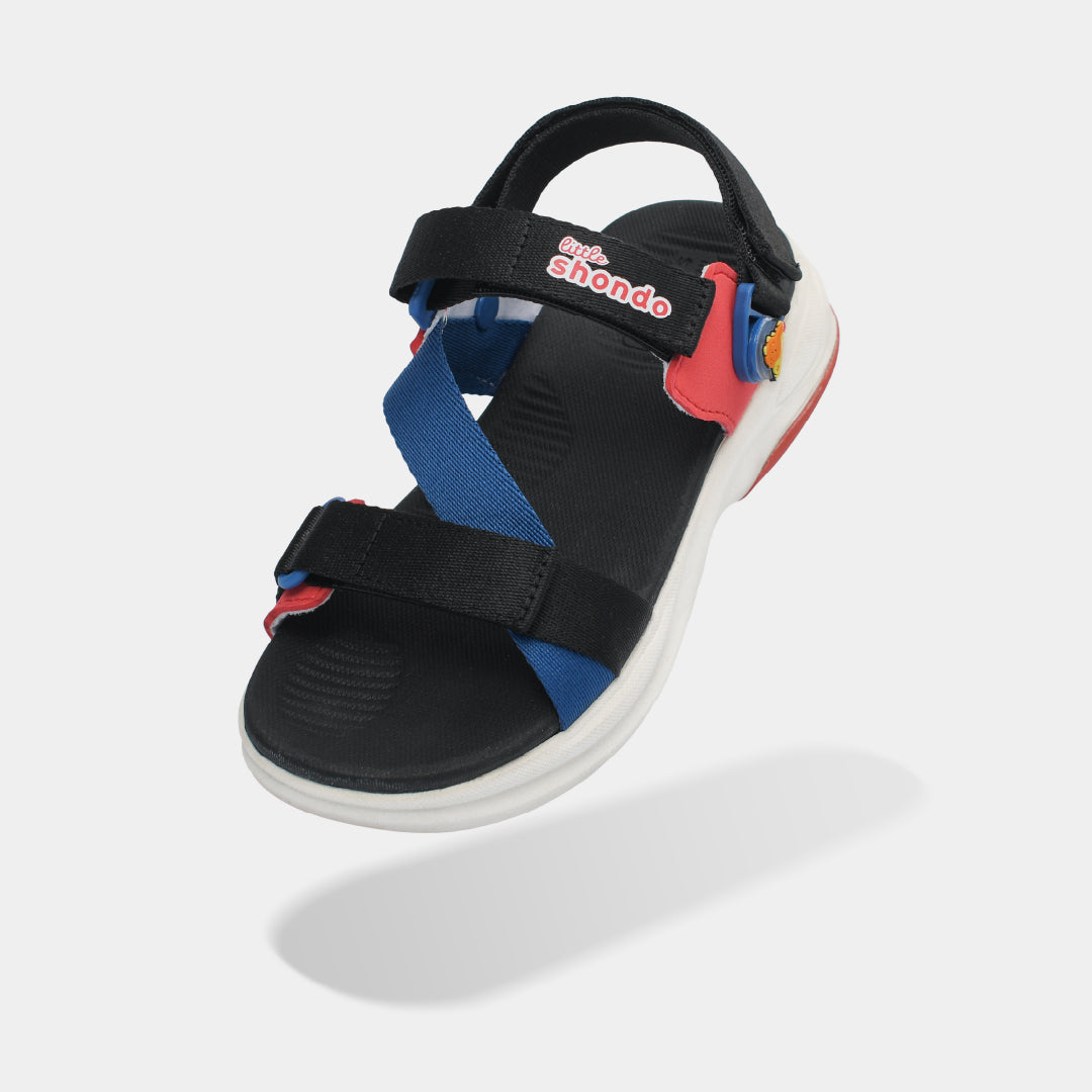 Sandal trẻ em Little 8 quai xoay đen