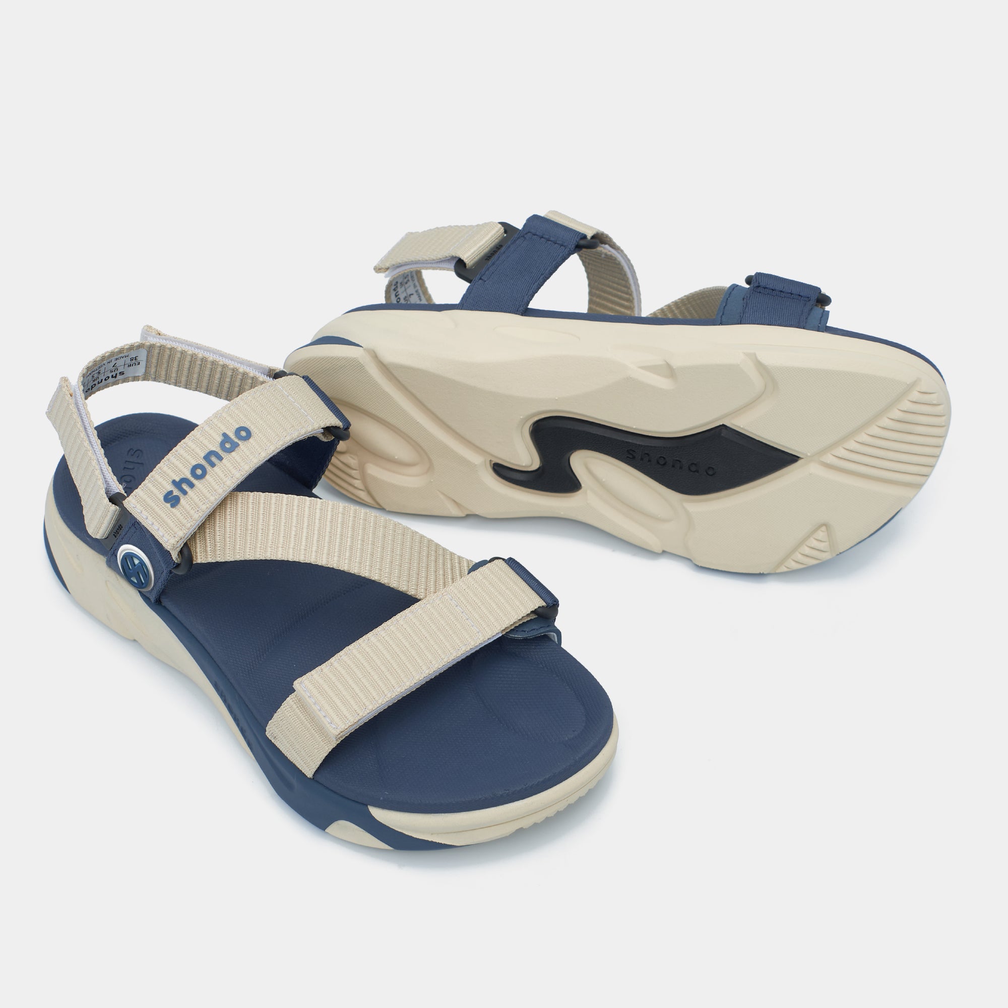 Sandal F8M quai chéo unisex be xanh navy