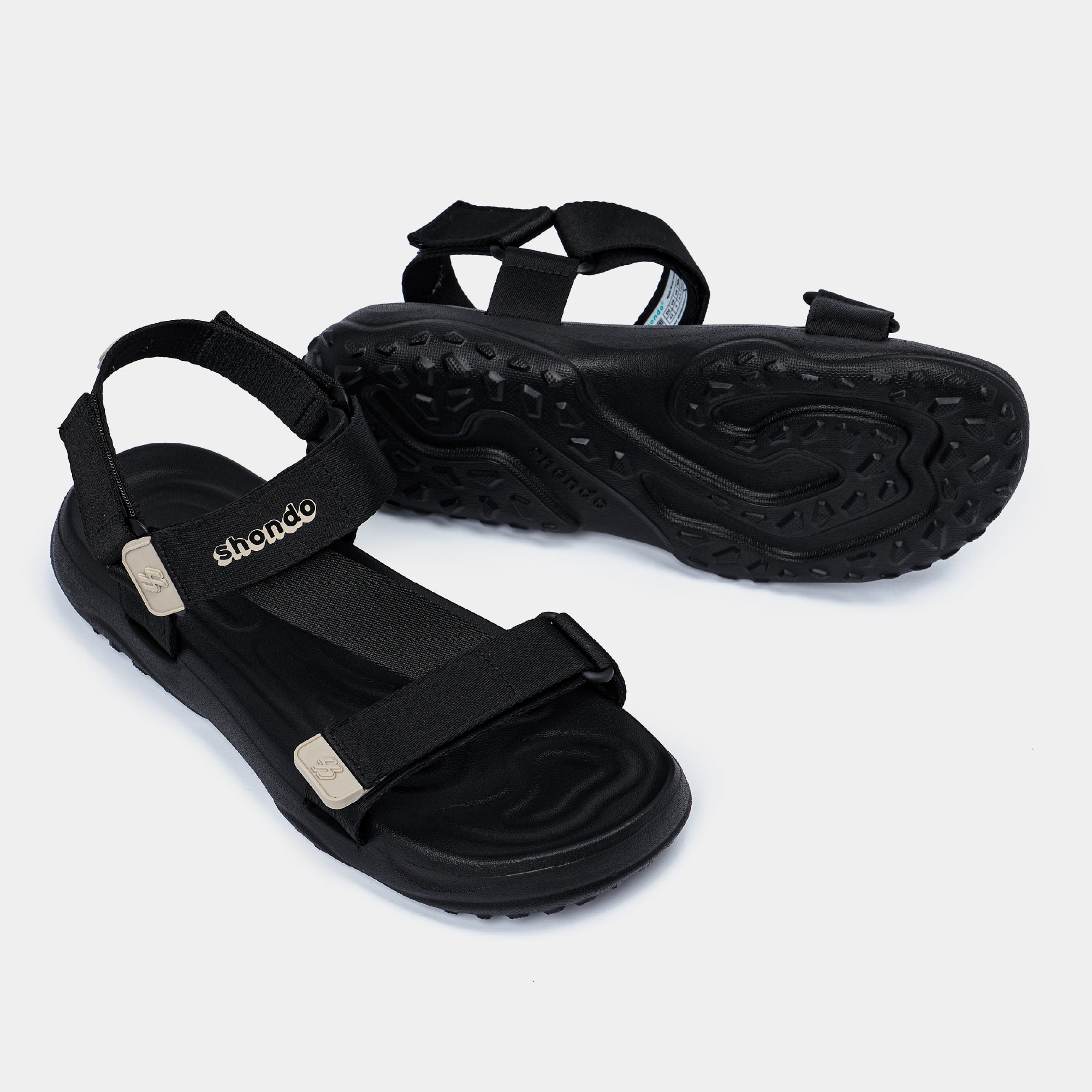 Sandal F11 quai chéo unisex đen