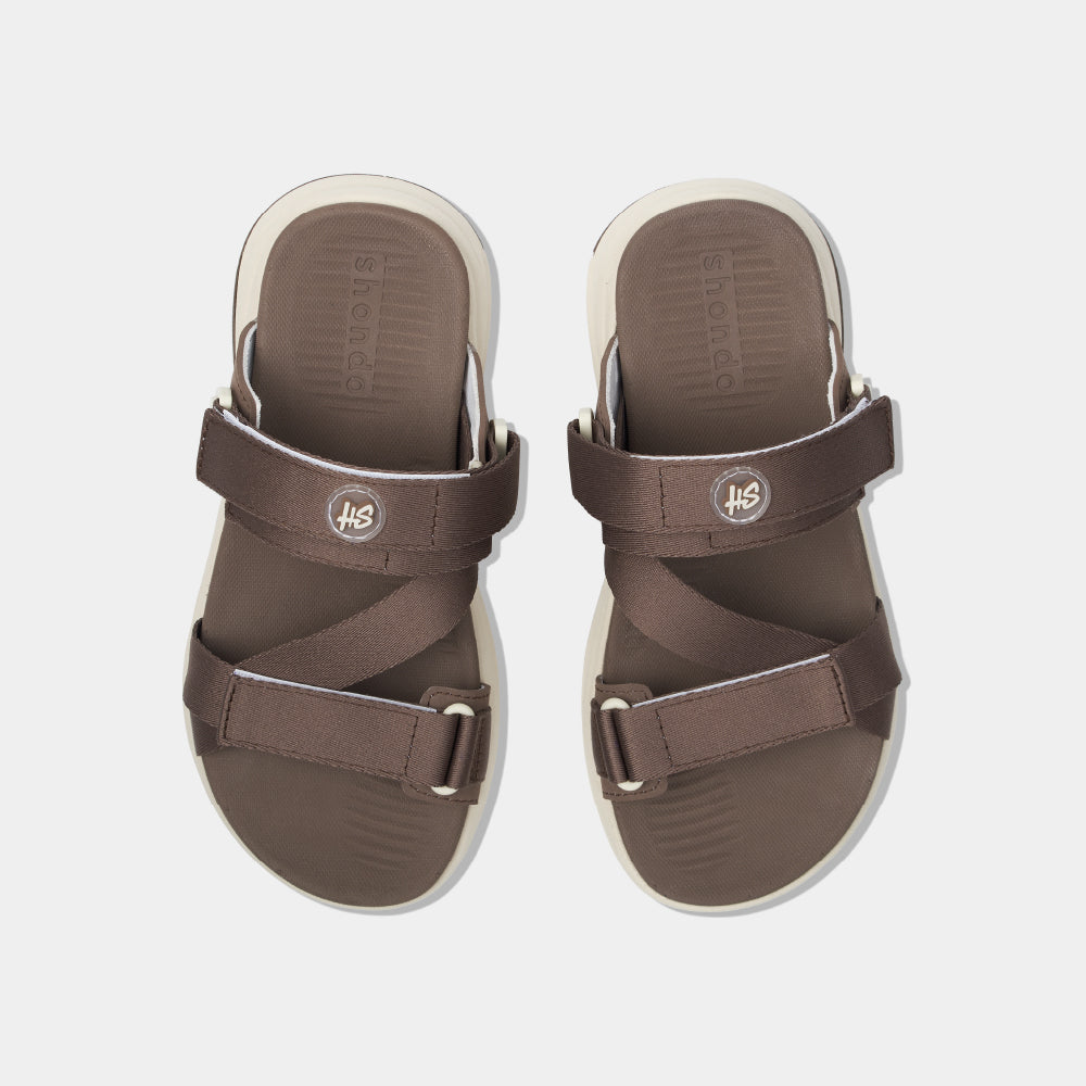 Sandal nam nữ F8B quai xoay nâu đậm