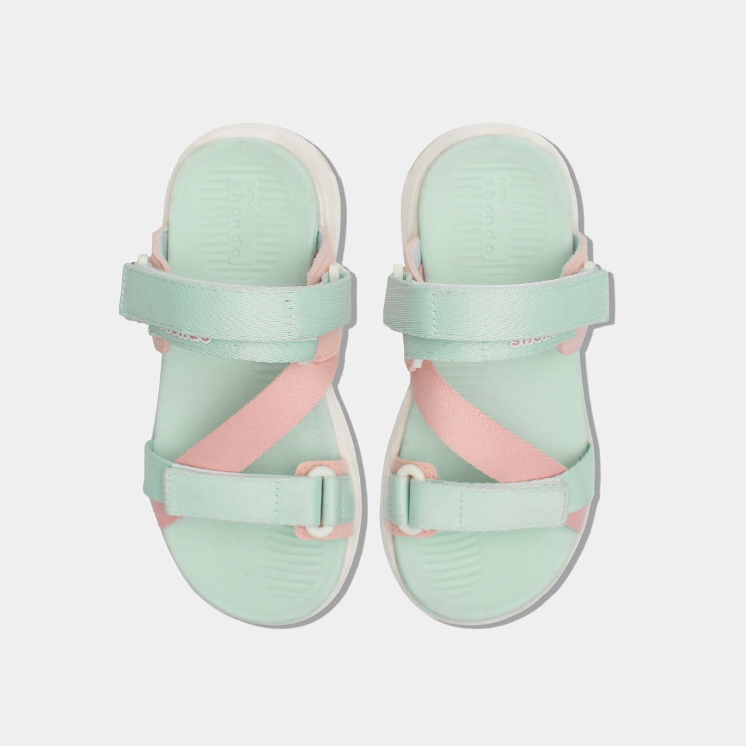 Sandal trẻ em Little 8 quai xoay xanh