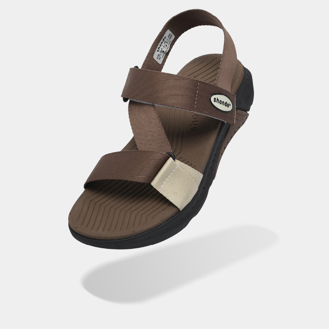 Sandal F7R nam đi học quai chéo nâu