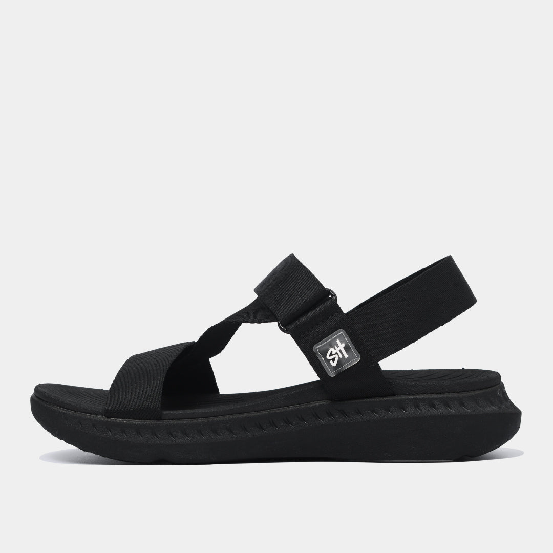 Sandals F7 Racing đen quai liền thun