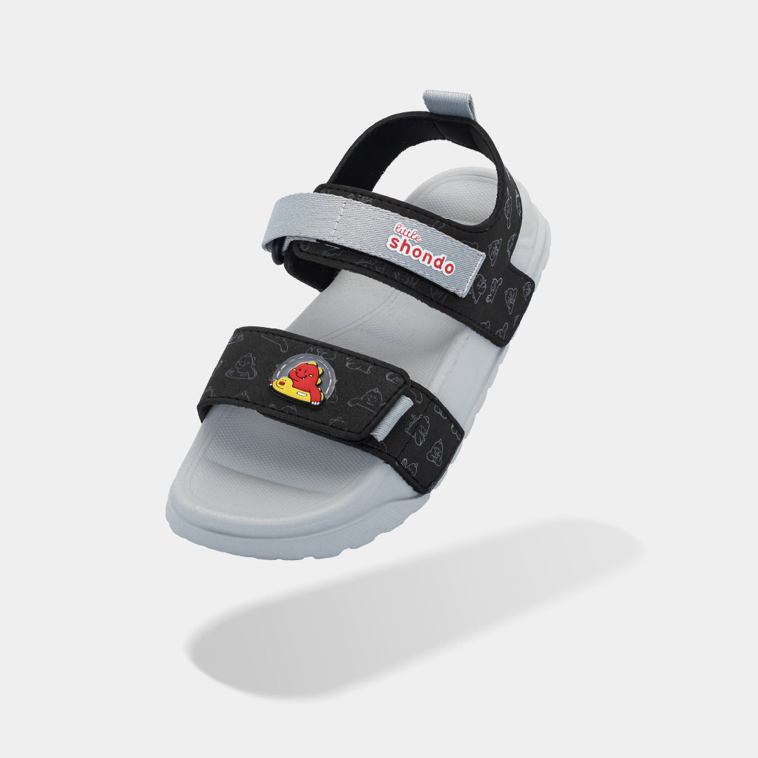 Sandal bé trai Little 4 monogram đen