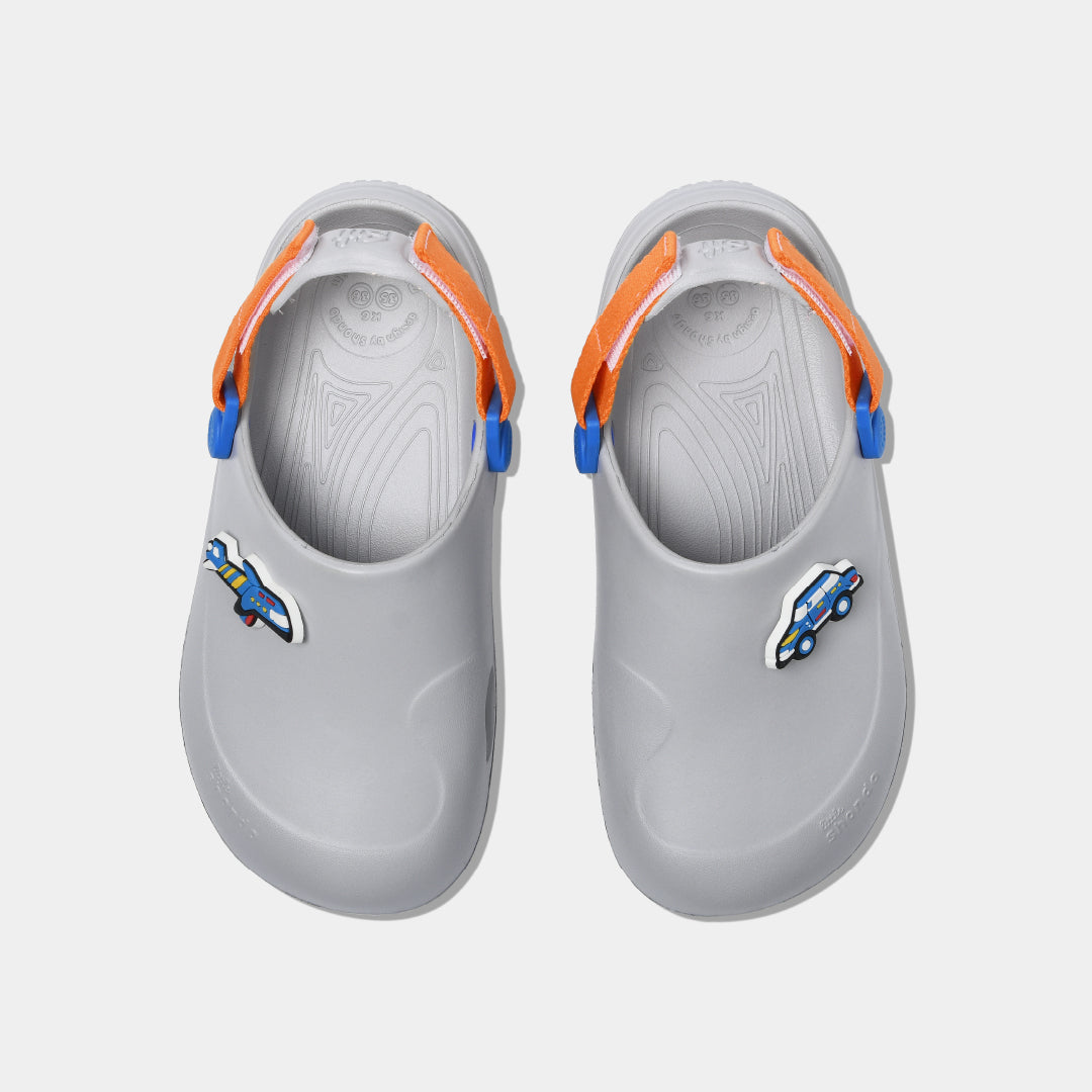 Clog Little Suke bé trai nhựa đúc xám