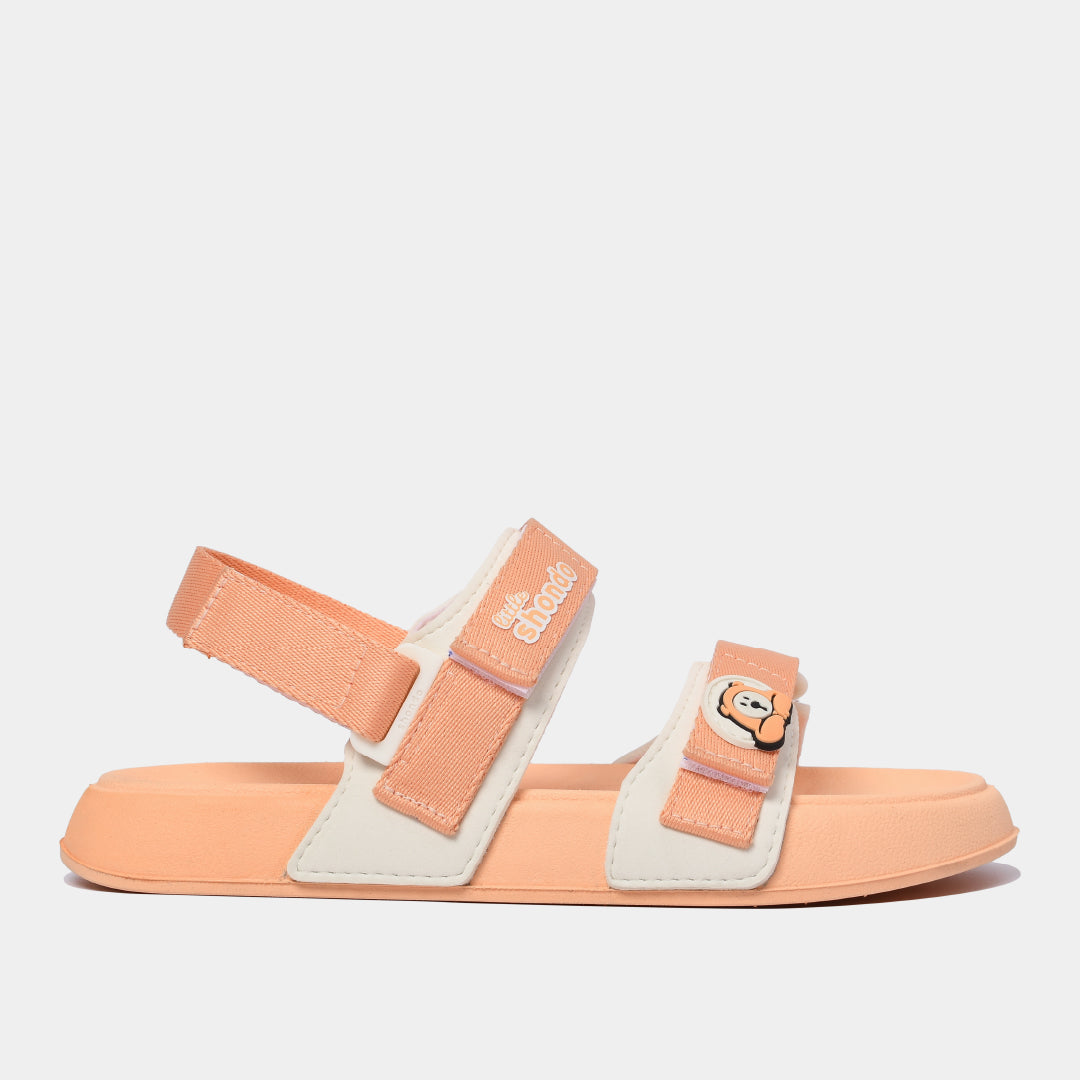 Sandal bé gái Little 3 hồng trắng kem gấu