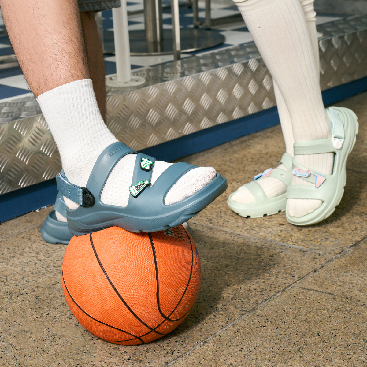 Sandal FX nam nhựa đúc xanh xám