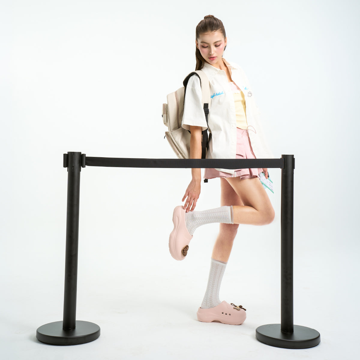 Clog Mule Chic Limax da báo nữ hồng