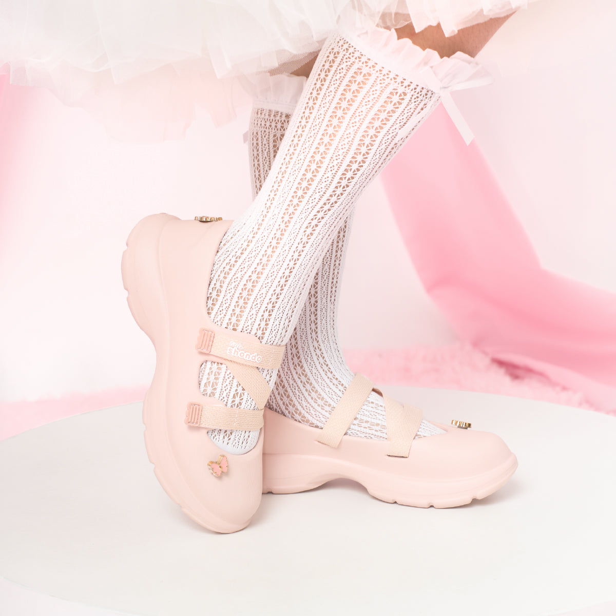 Giày ballet sneaker bé gái Little Dreamie hồng