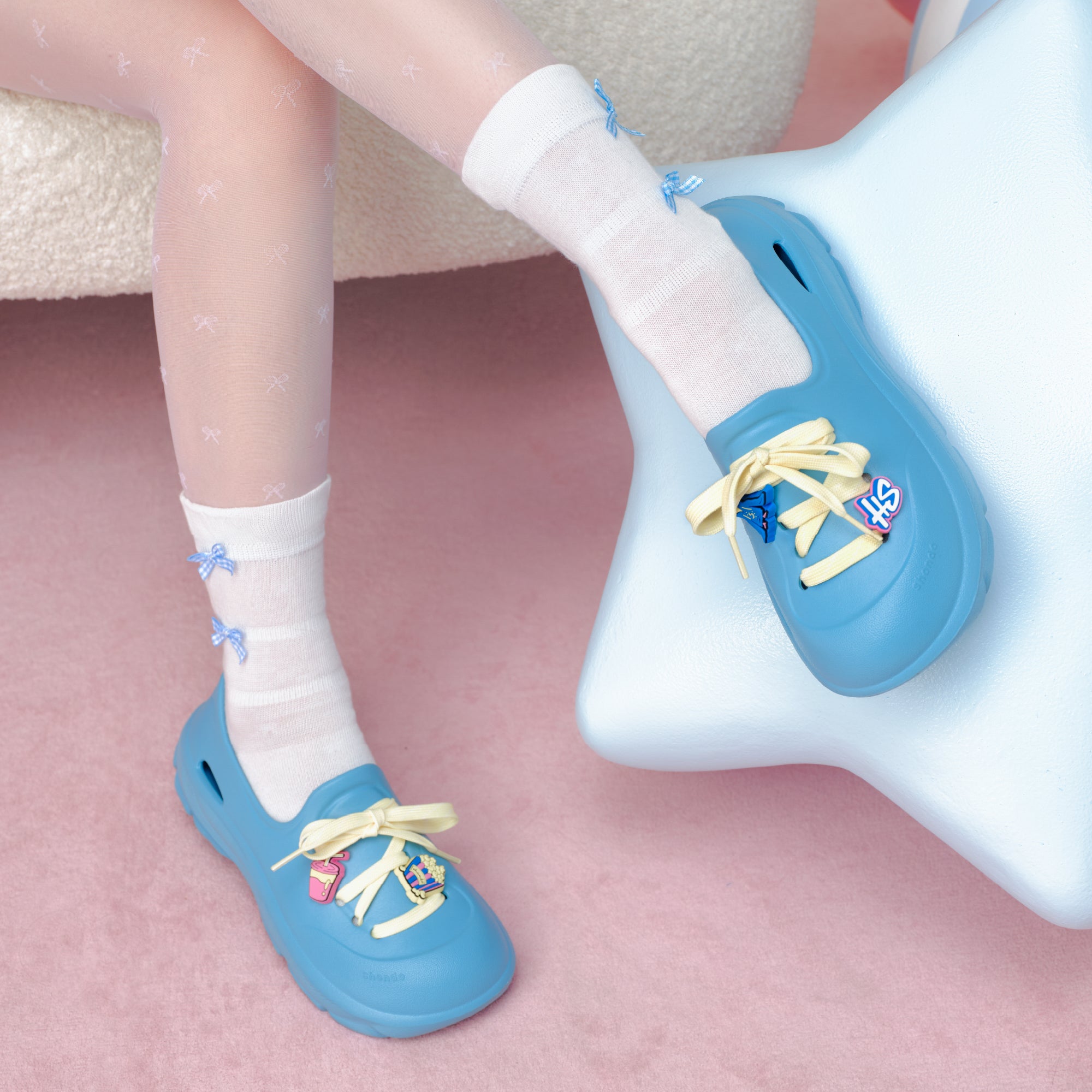 Giày Sneaker Shondo EZI Limax Nữ Màu Xanh Dương