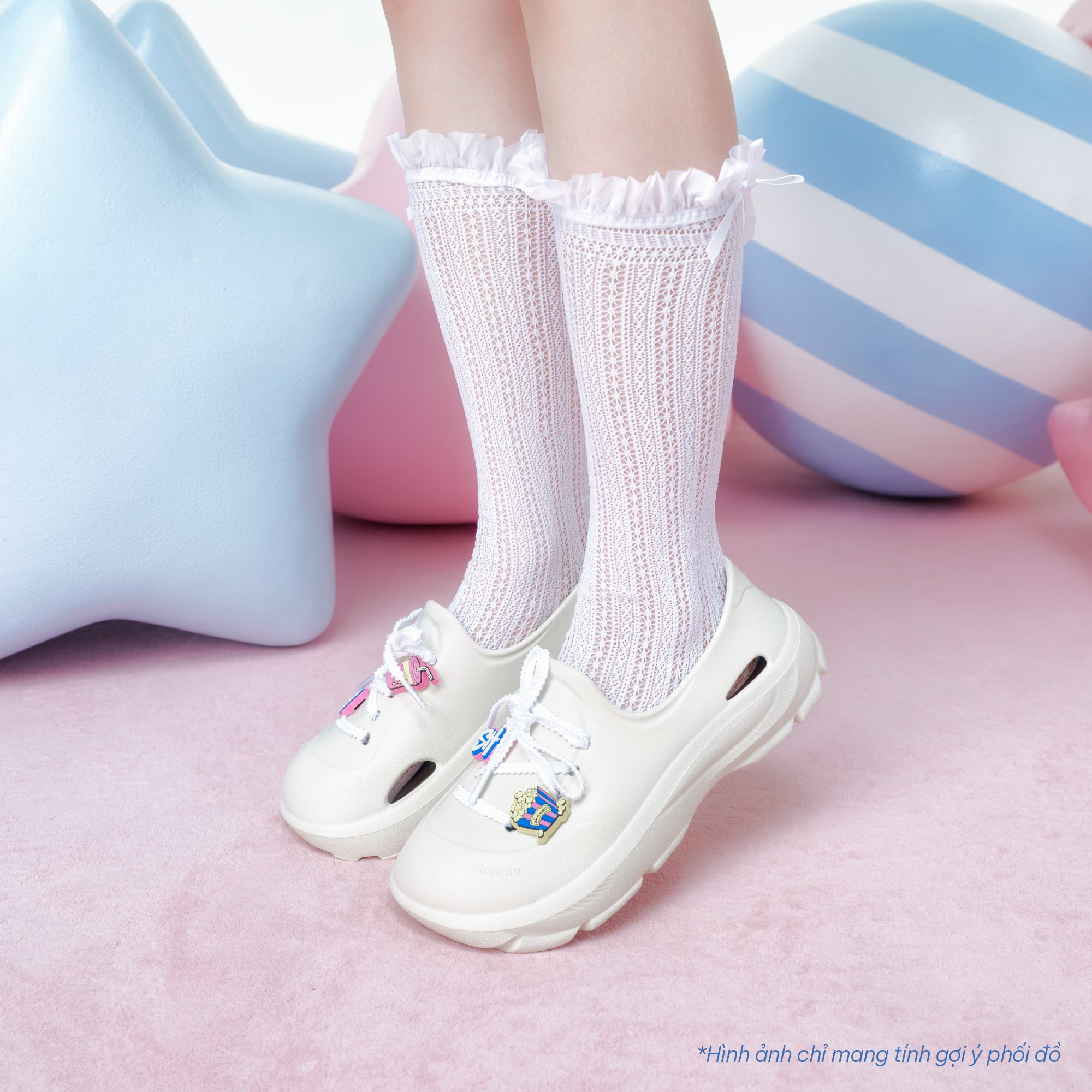 Giày Sneaker Shondo EZI Limax Unisex Màu Trắng Kem