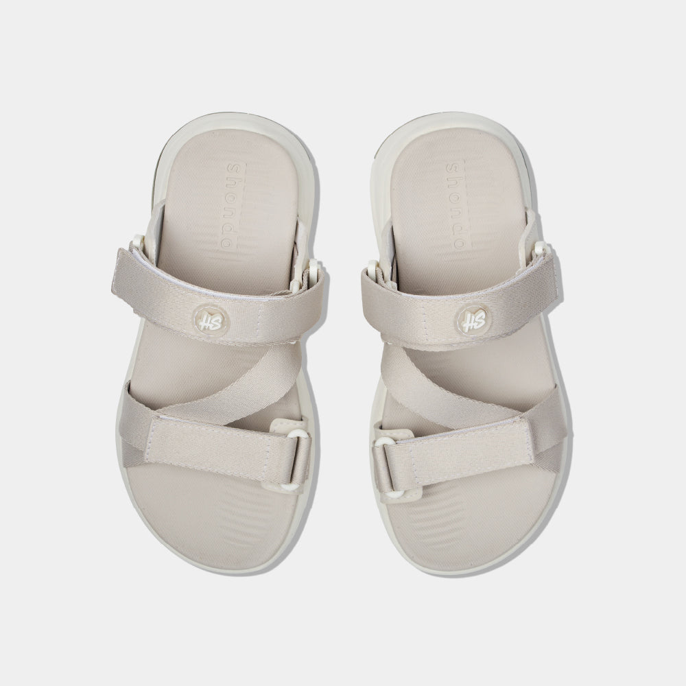 Sandal nam nữ F8B quai xoay nâu xám