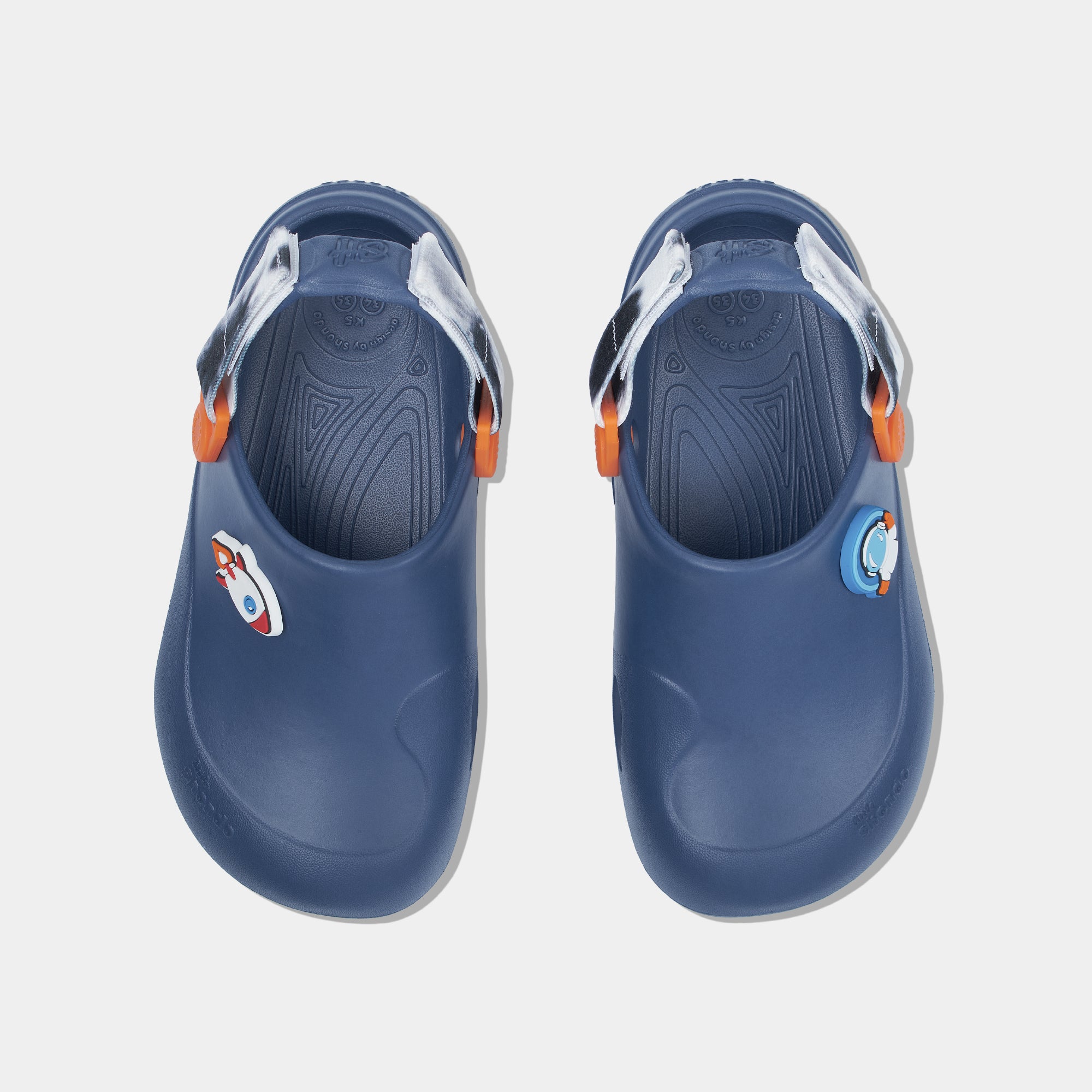 Clog Little Suke bé trai nhựa đúc xanh đậm