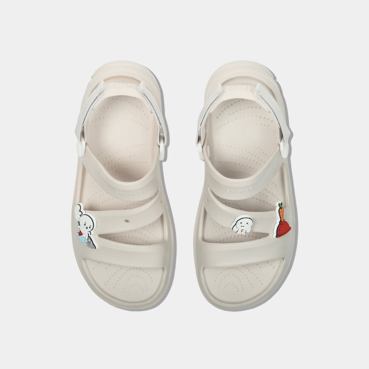 Sandal FX T7M nam nữ nhựa đúc trắng kem