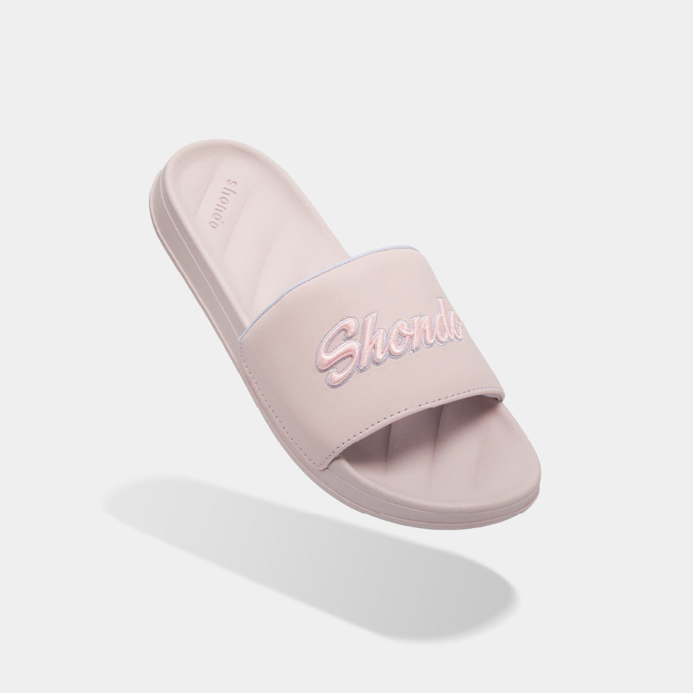 Dép quai ngang Trendy 2 thêu logo Shondo hồng