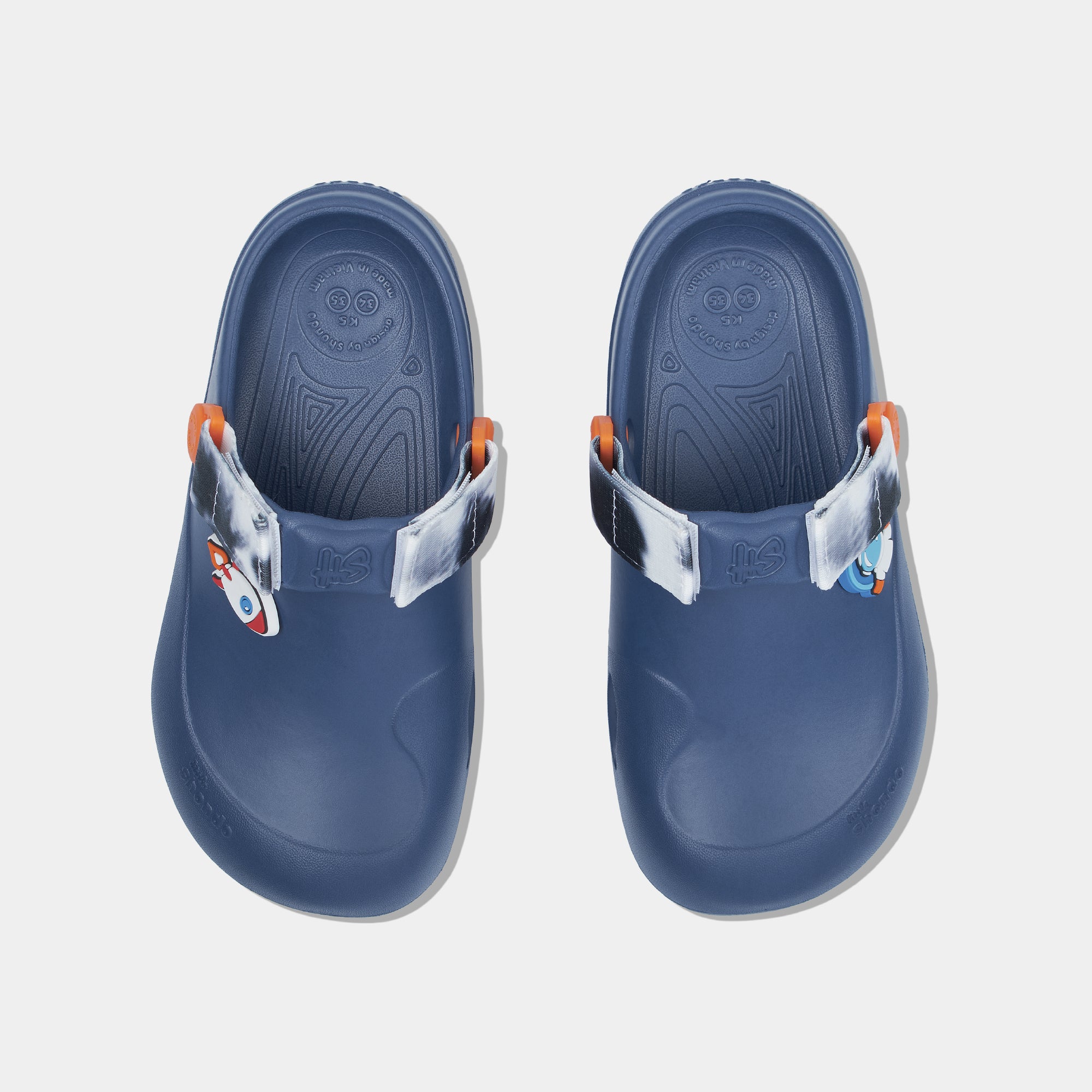 Clog Little Suke bé trai nhựa đúc xanh đậm