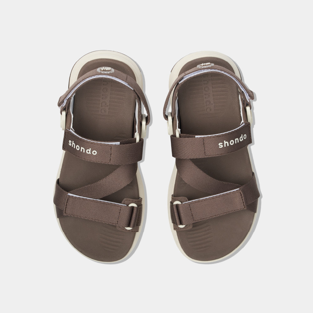 Sandal nam nữ F8B quai xoay nâu đậm