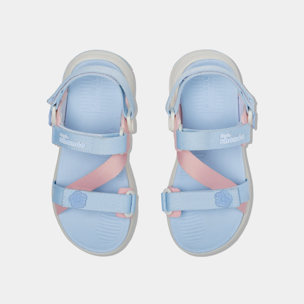 Sandal trẻ em Little 8 quai xoay xanh hồng