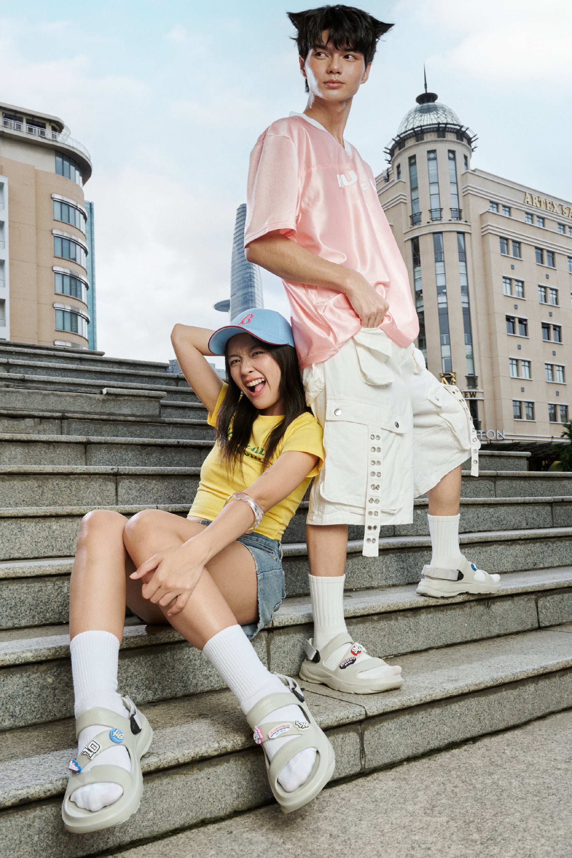 Sandal FX nhựa đúc đi mưa xám rêu