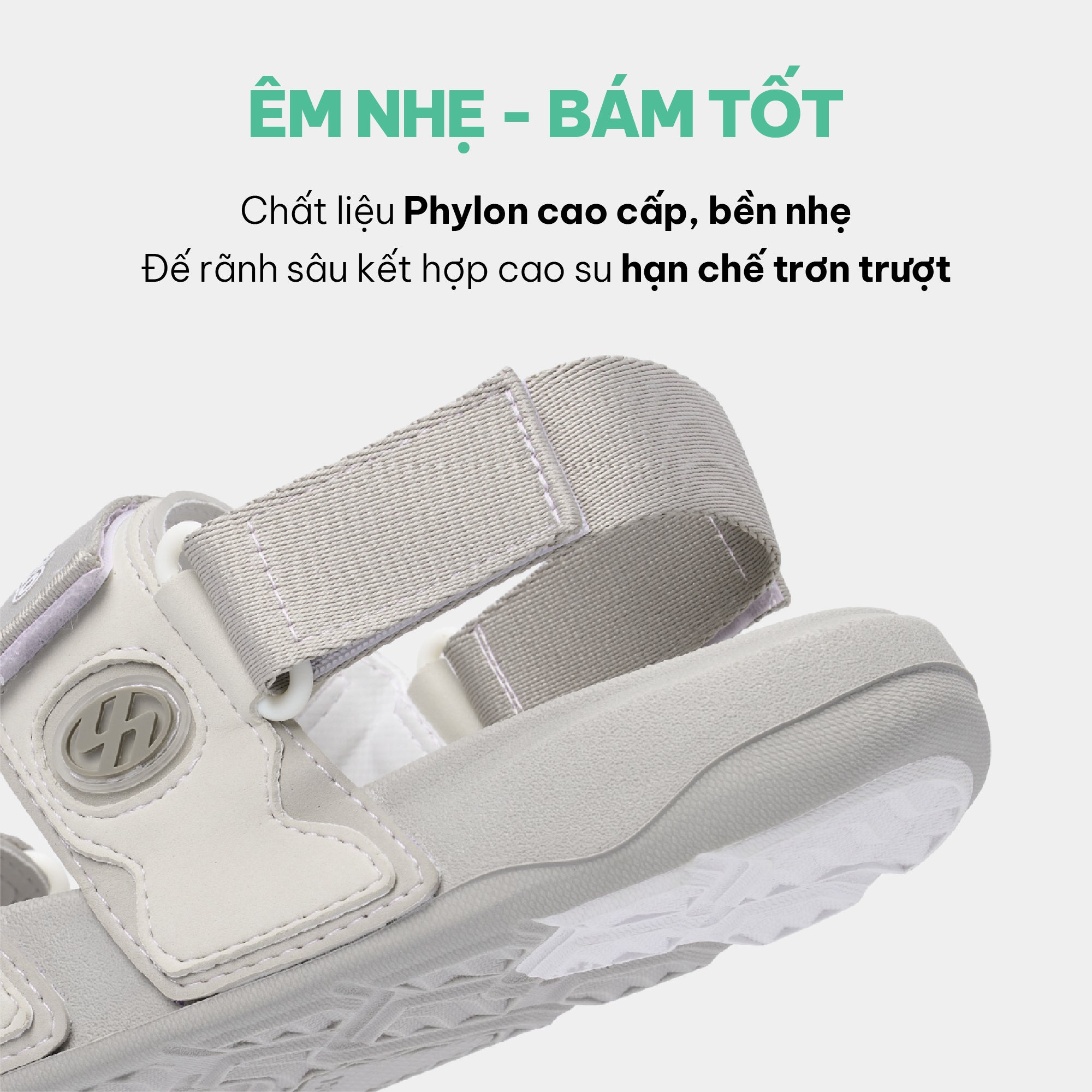 Sandal Platy 7 quai ngang unisex xám