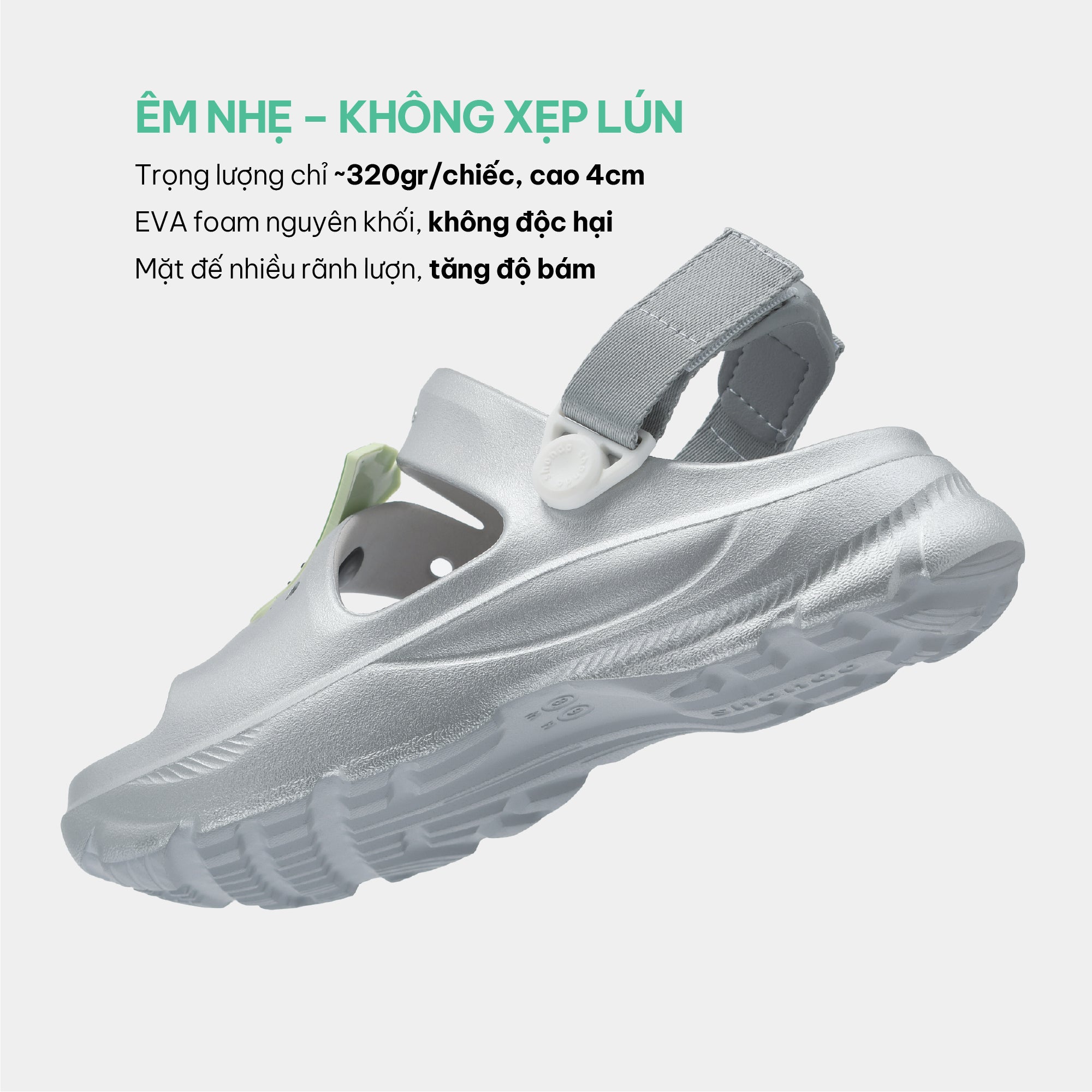 Sandal FX nữ nhựa đúc metallic