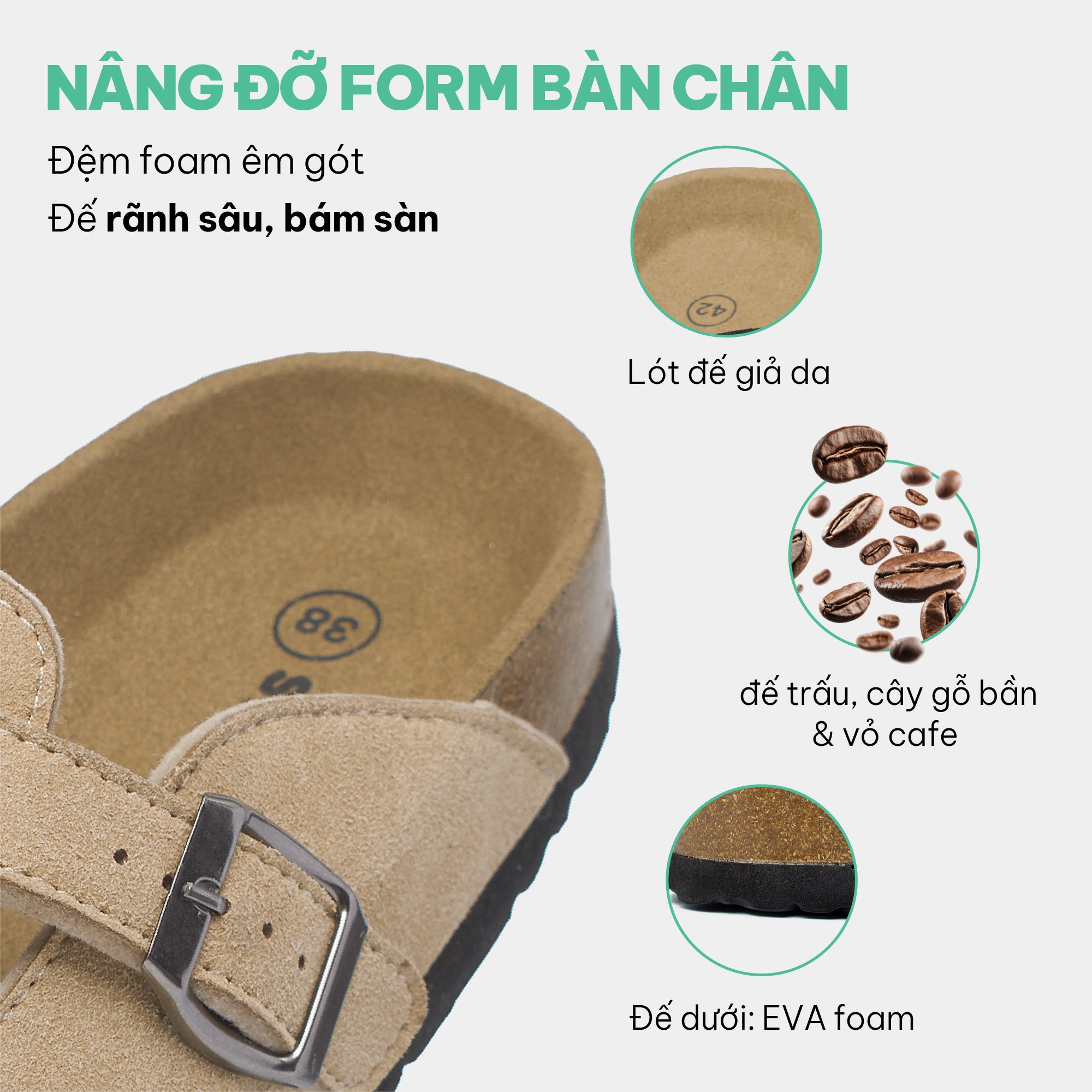 Dép trấu nam nữ bít mũi gắn charm be