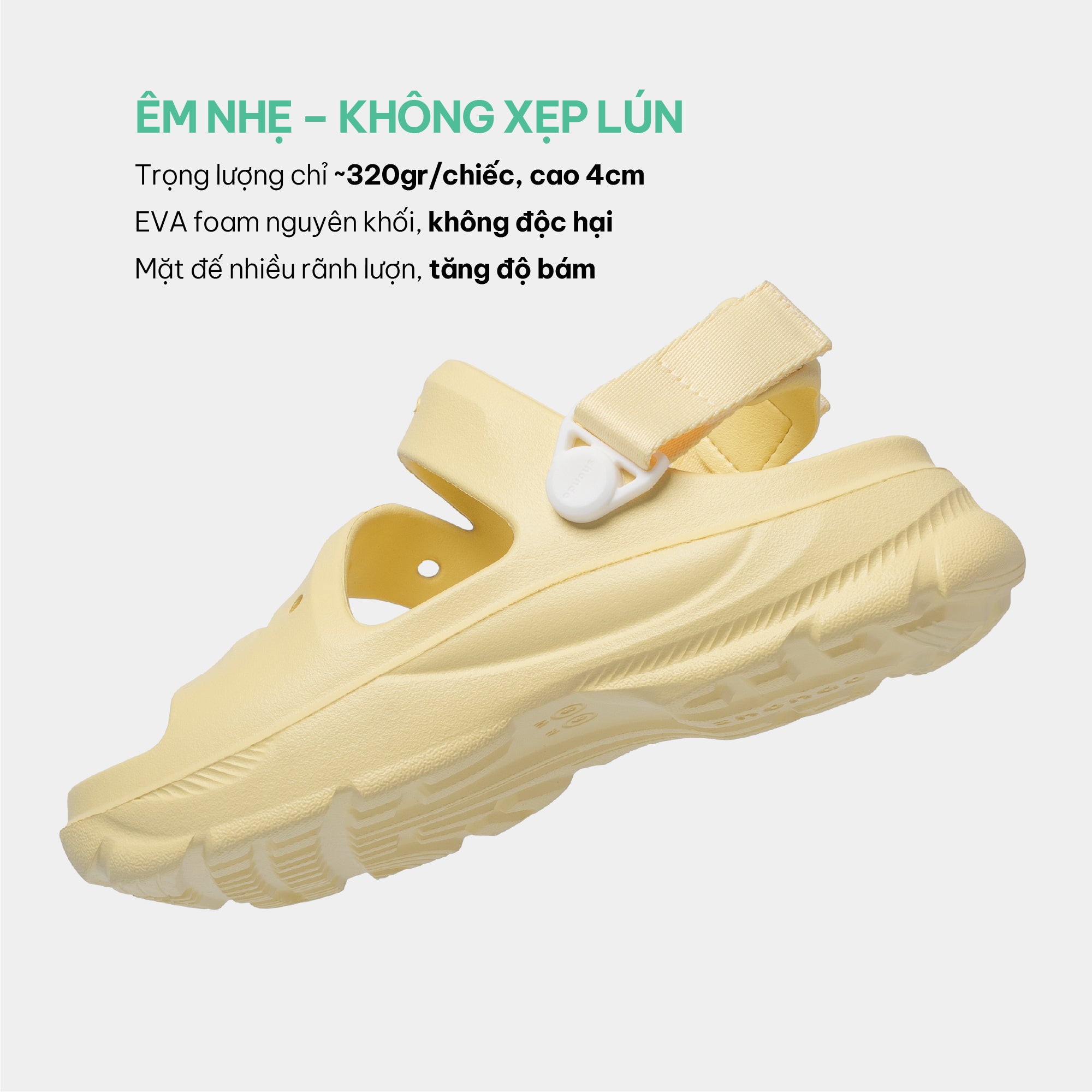 Sandal FX nhựa đúc đi mưa vàng