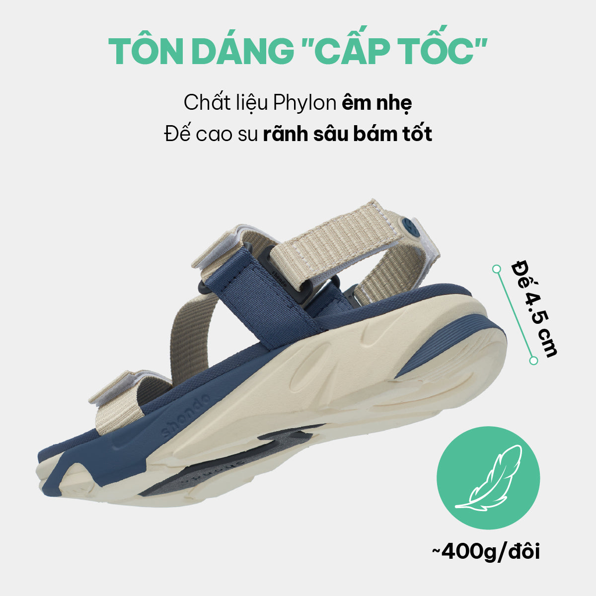 Sandal F8M quai chéo unisex be xanh navy