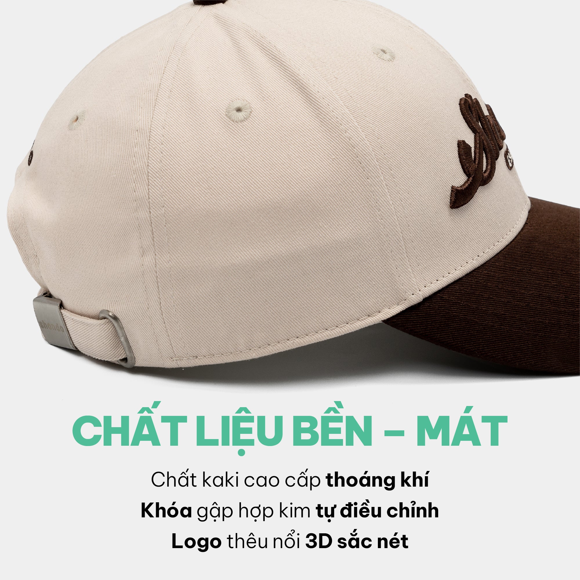 Nón lưỡi trai thêu logo Shondo be nâu