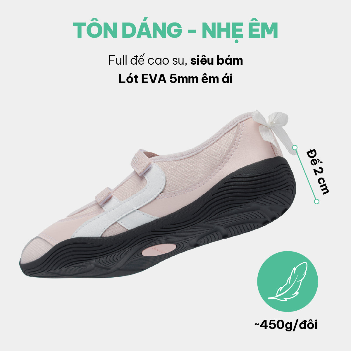 Giày Sneaker ballet Minie nơ nữ hồng