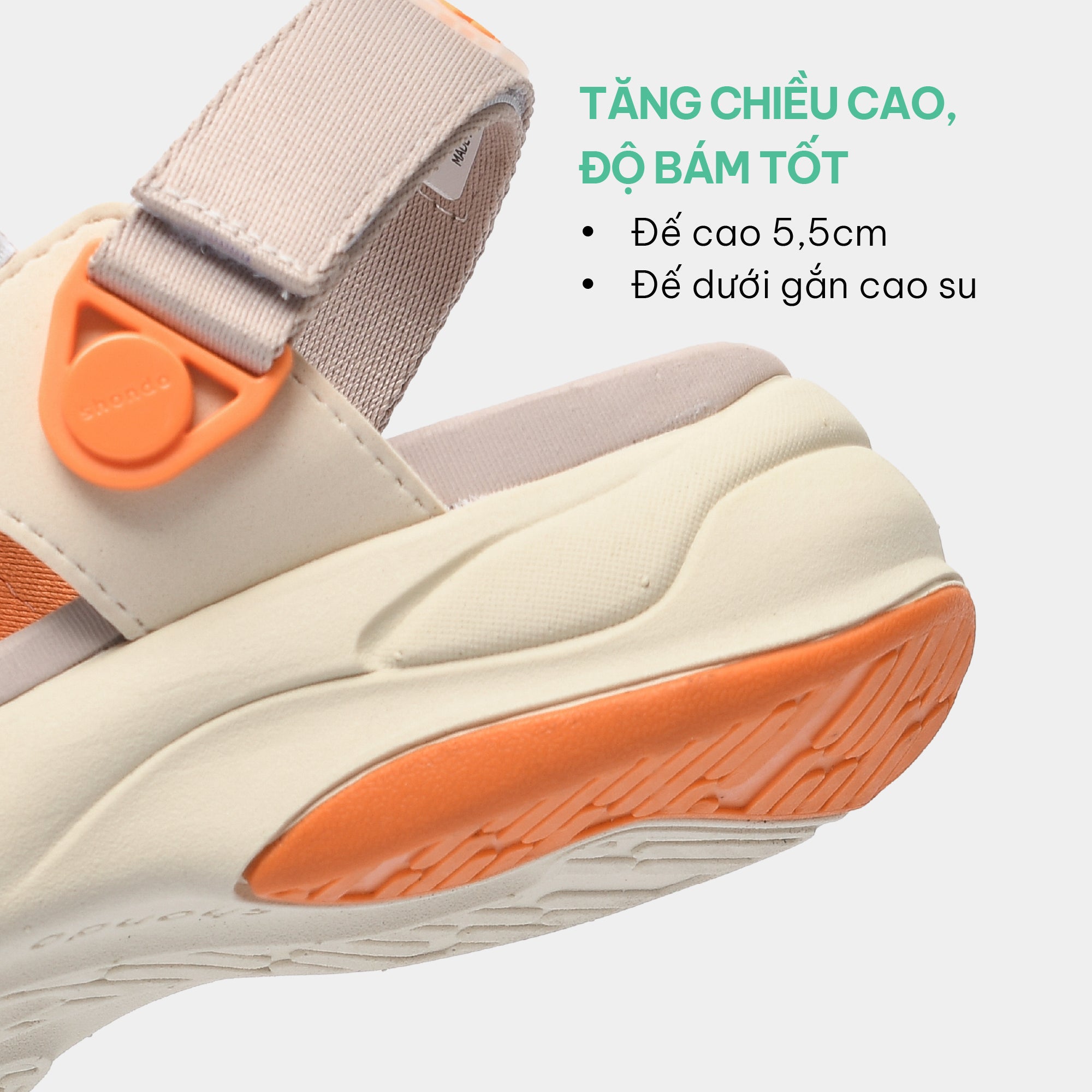 Sandal nữ F8B quai xoay nâu be cam