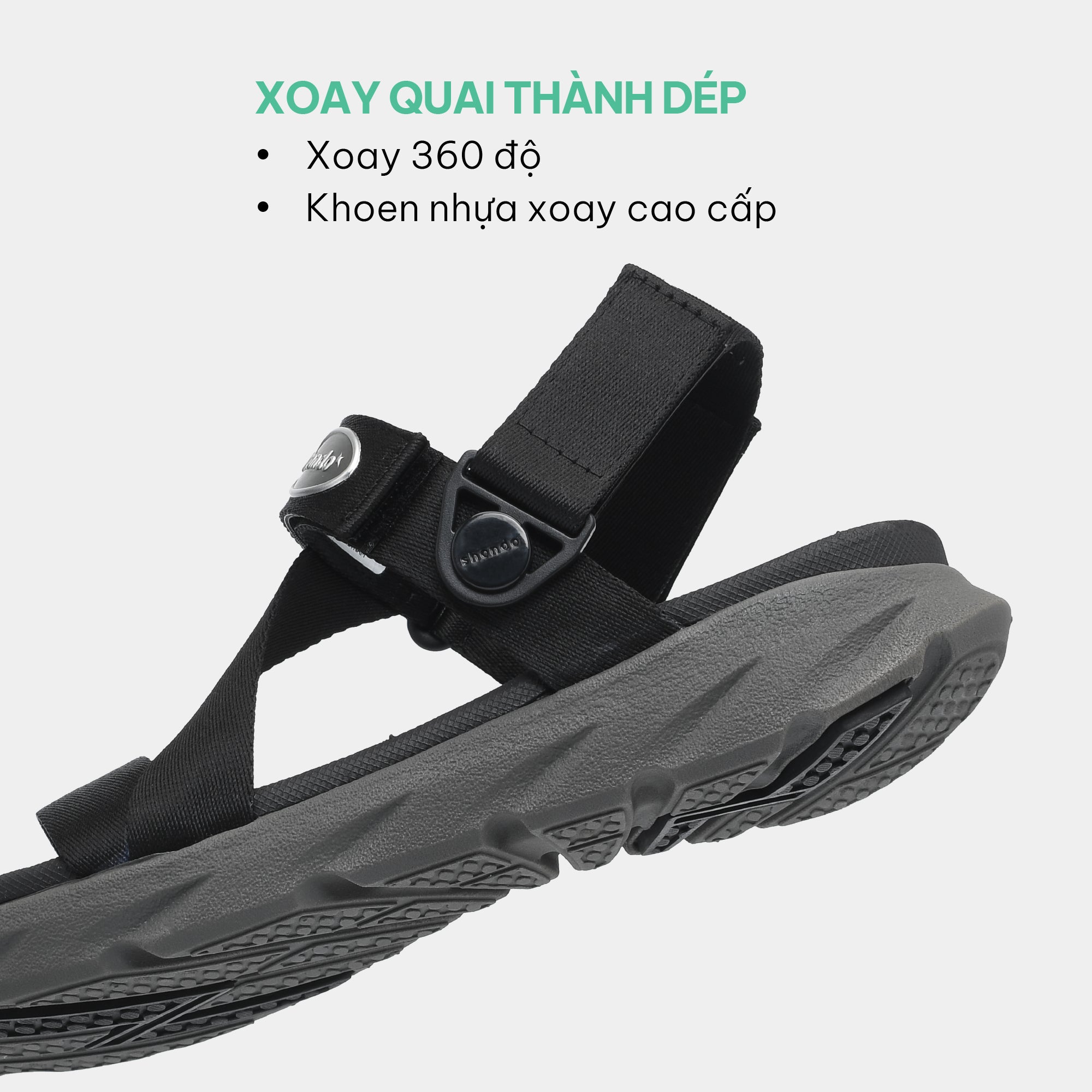 Sandal F6S quai xoay đen