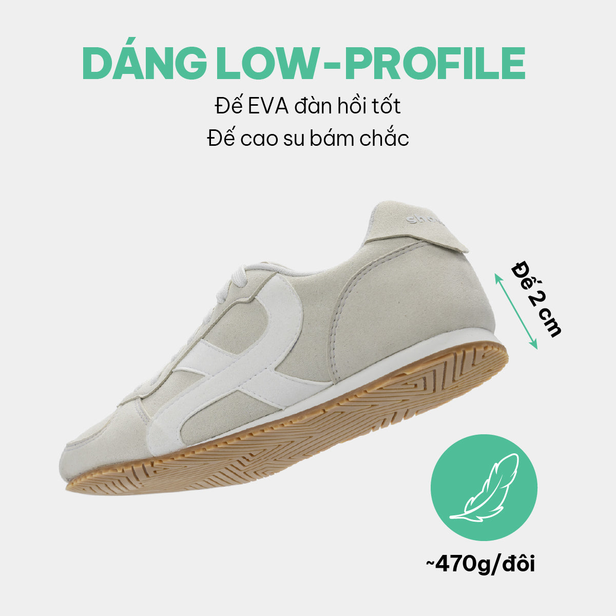 Giày sneaker đế thấp nam nữ Class 5 xám