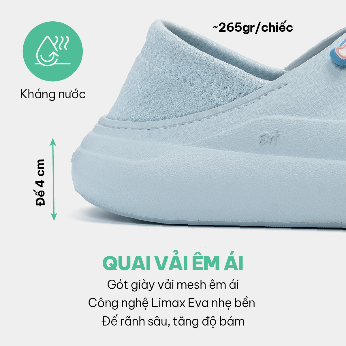 Giày sneaker Class 3 không dây xanh trời